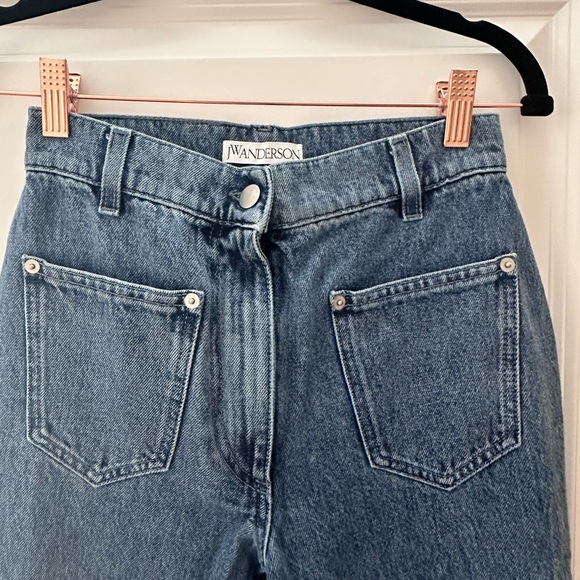 JW Anderson Flared Logo Embroidered Jeans - Blue - Picture 5 of 6